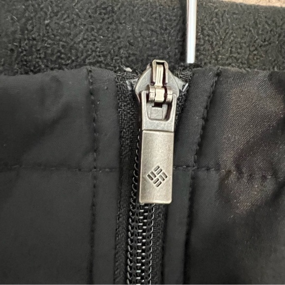 Columbia Mix Quilted Fleece Vest Black Collared Full Zip womens size small - Picture 9 of 11